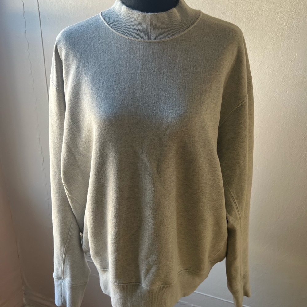 Uniqlo Gray Cowl Neck Sweater with Ribbed Cuffs
